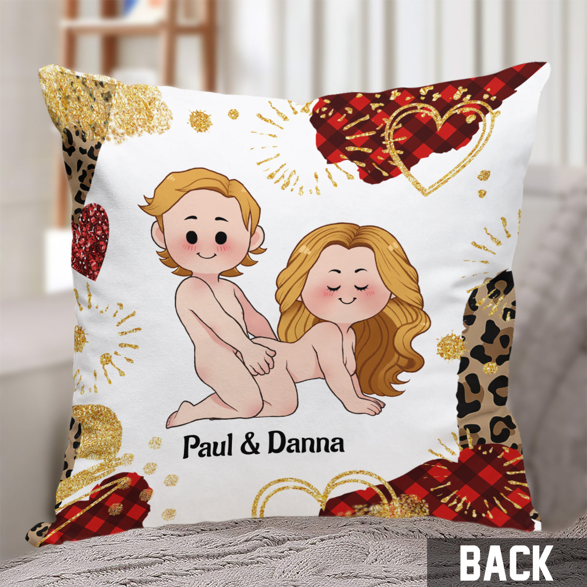 Ich verehre dich und liebe jeden Teil von dir – personalisiertes Pärchenkissen