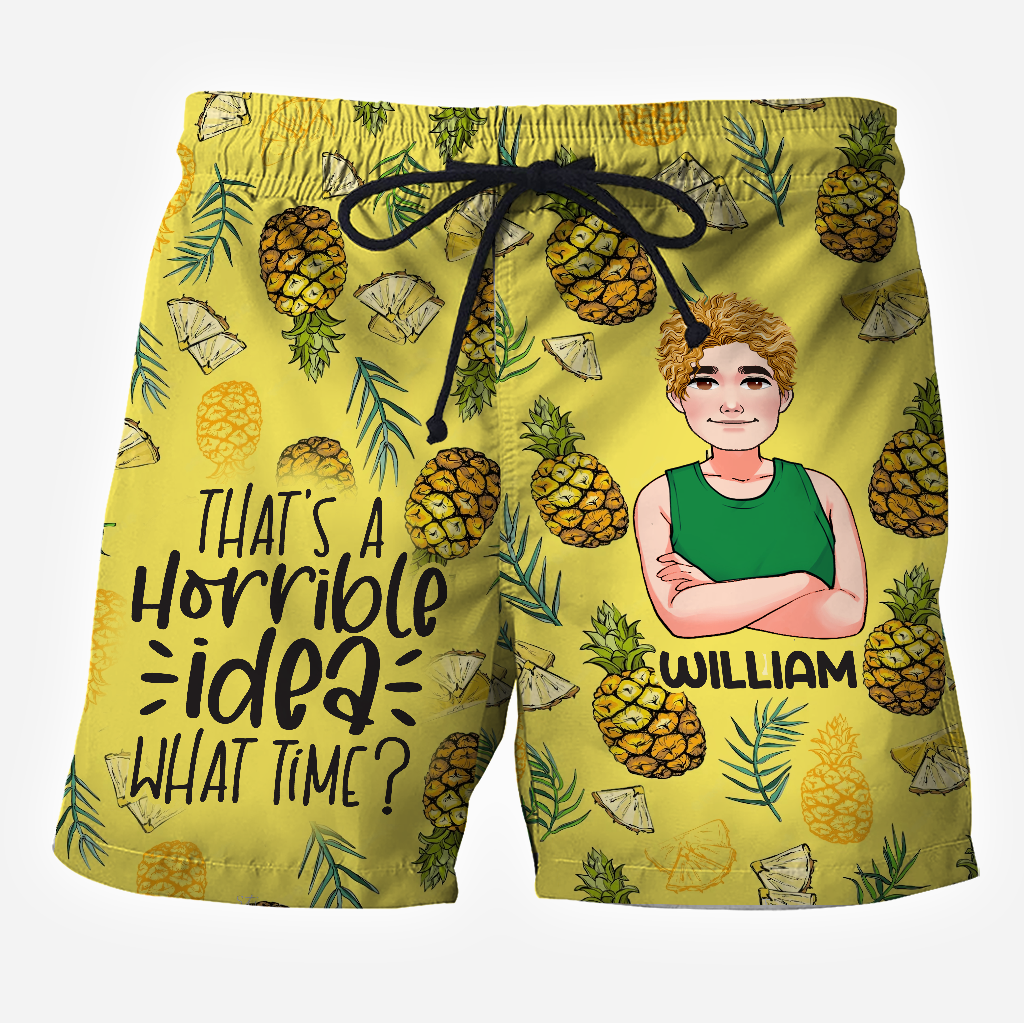 Das ist eine schreckliche Idee – personalisiertes Hawaiihemd und Herrenshorts für Meeresliebhaber