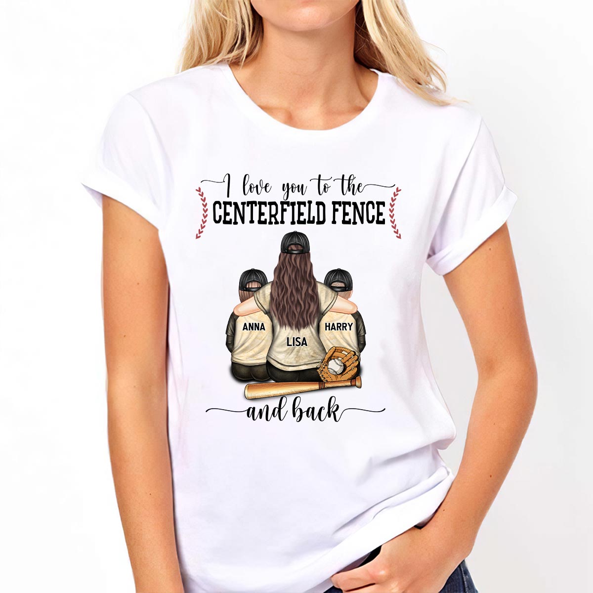 Mein Herz schlägt für dieses Spielfeld – Personalisiertes Baseball-T-Shirt und Hoodie