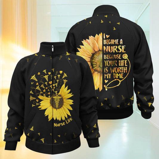 Stolz, Krankenschwester zu sein – Personalisierte Krankenschwester-Reißverschlussjacke