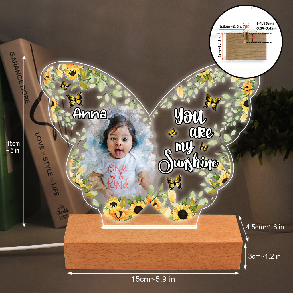 I Love You To The Moon And Back - Personalized Family Shaped Plaque Light Base