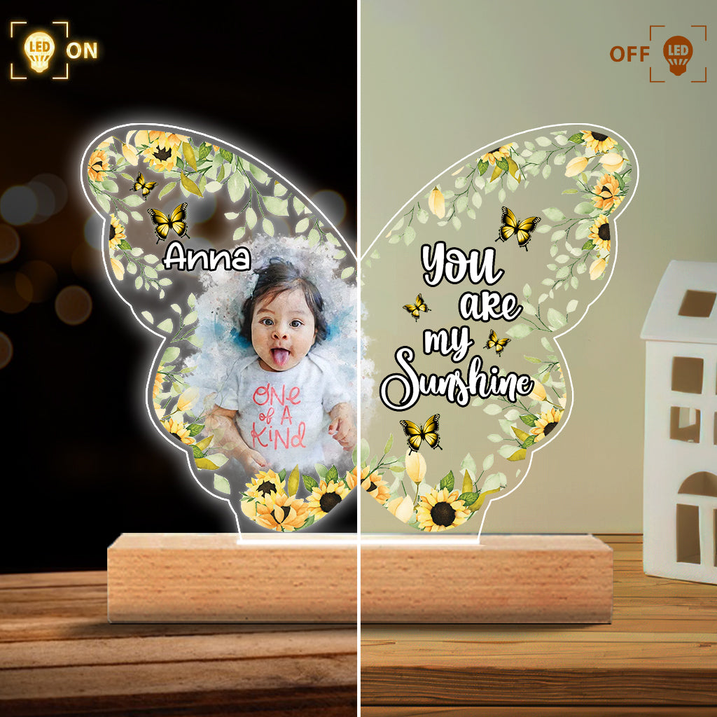 I Love You To The Moon And Back - Personalized Family Shaped Plaque Light Base