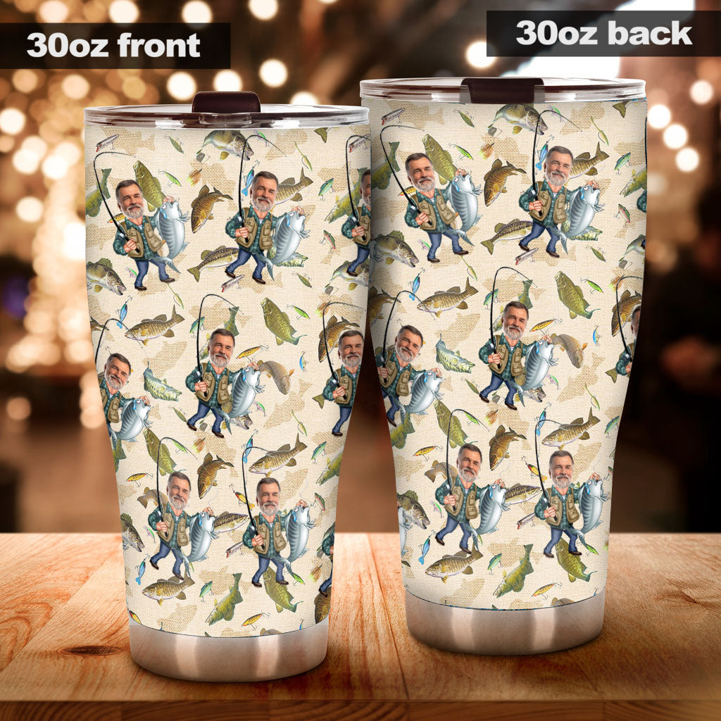 Photo Inserted Funny Fishing - Personalized Fishing Tumbler