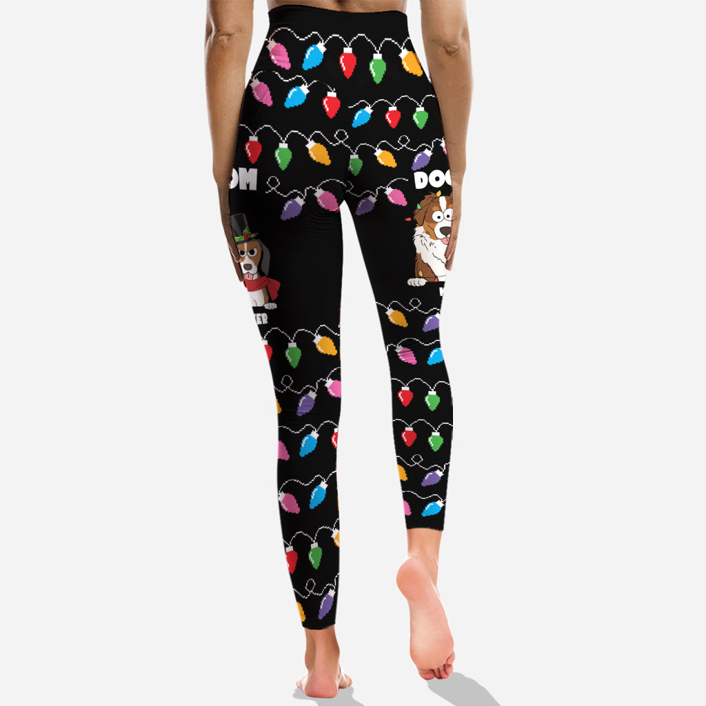 Bunte Weihnachtsbeleuchtung für Haustiere – personalisierter Hunde-Hoodie und Leggings