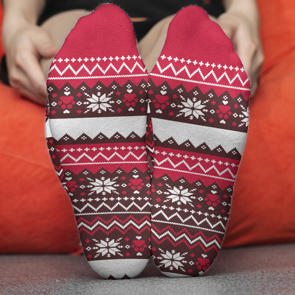 Katzenmama/ Hundemama/ Fellmama/ Katzenpapa/ Hundepapa – Hässliches Muster – Personalisierte Hundesocken