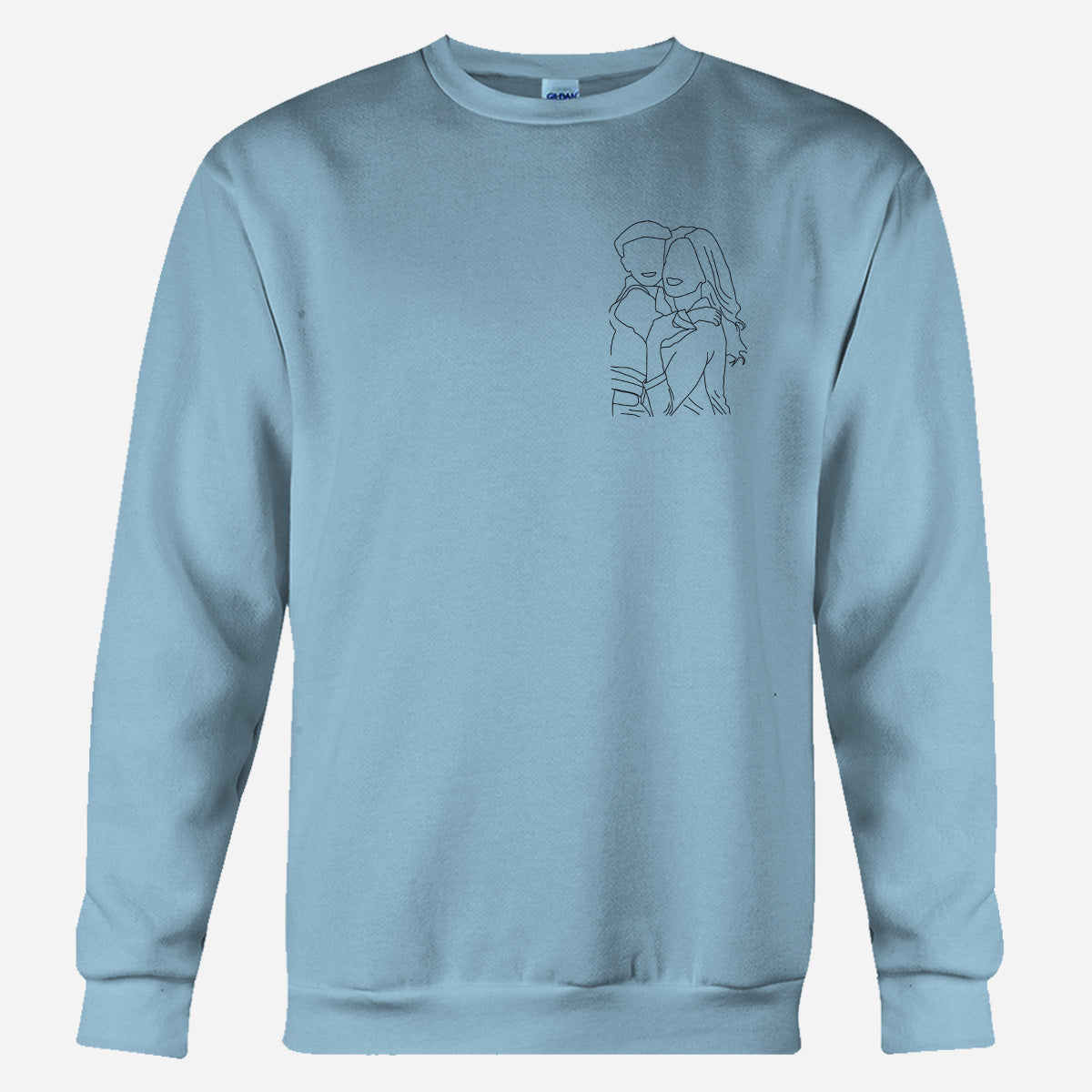 Individuelle Linienzeichnung – Personalisierter bestickter Pullover für Mütter