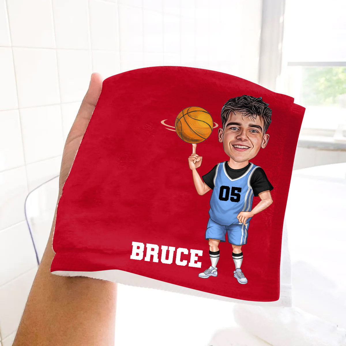 Sportliches Handtuch – Personalisiertes Basketball-Handtuch