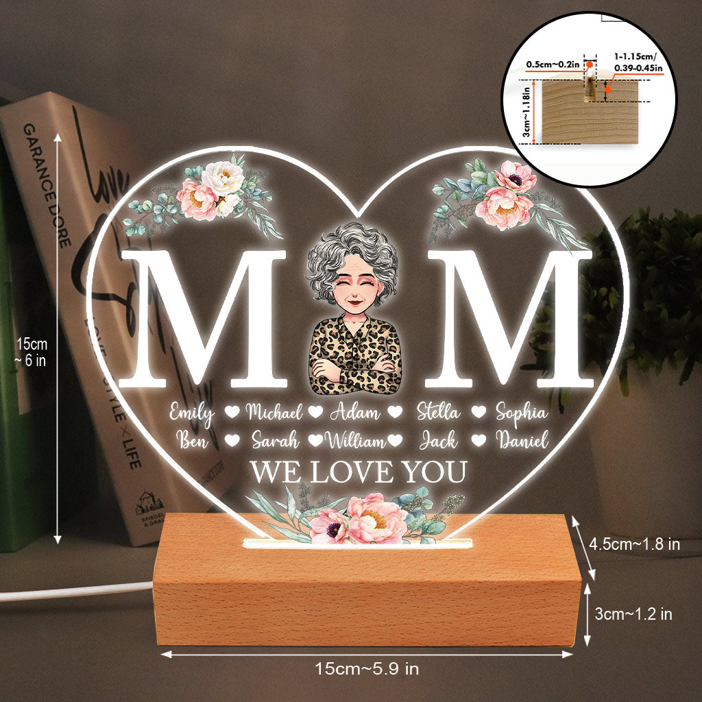 Mama – Personalisierte, mutterförmige Plakettenleuchte zum Muttertag
