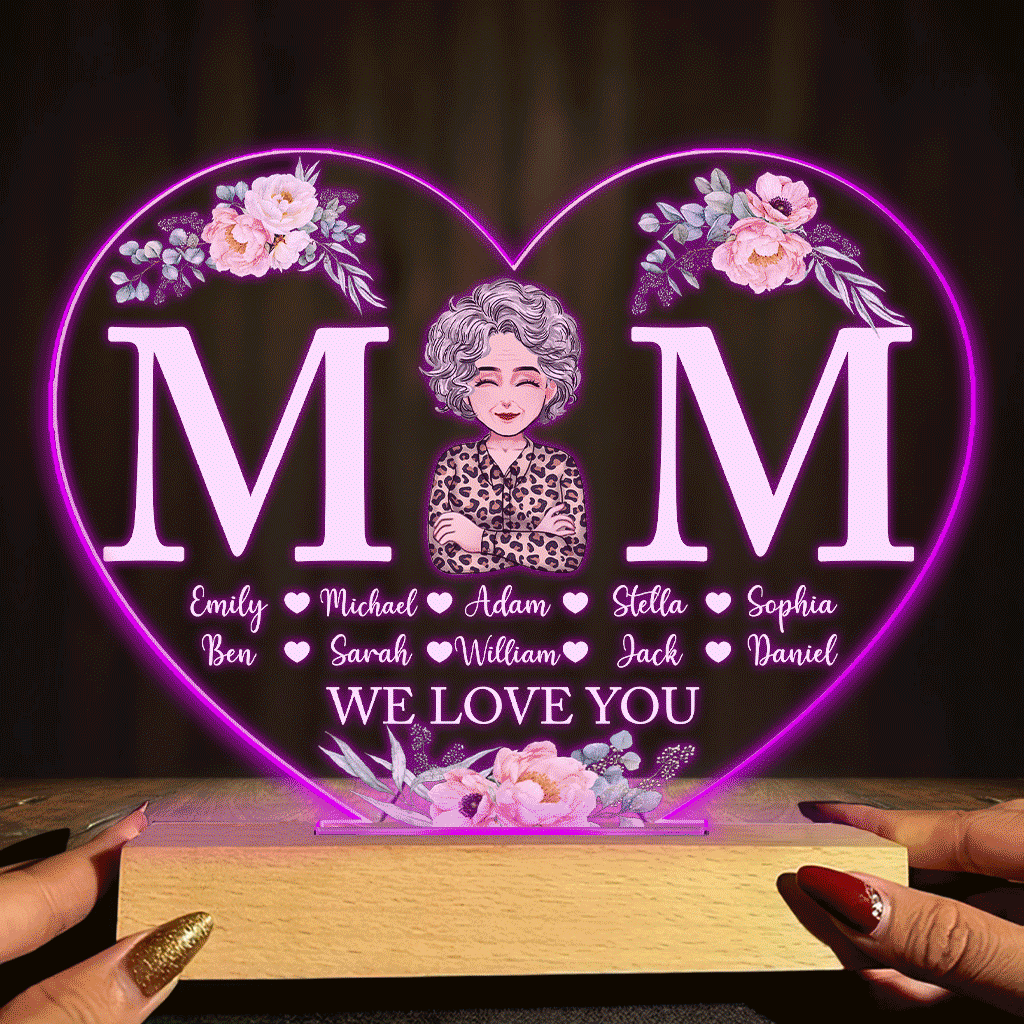 Mama – Personalisierte, mutterförmige Plakettenleuchte zum Muttertag