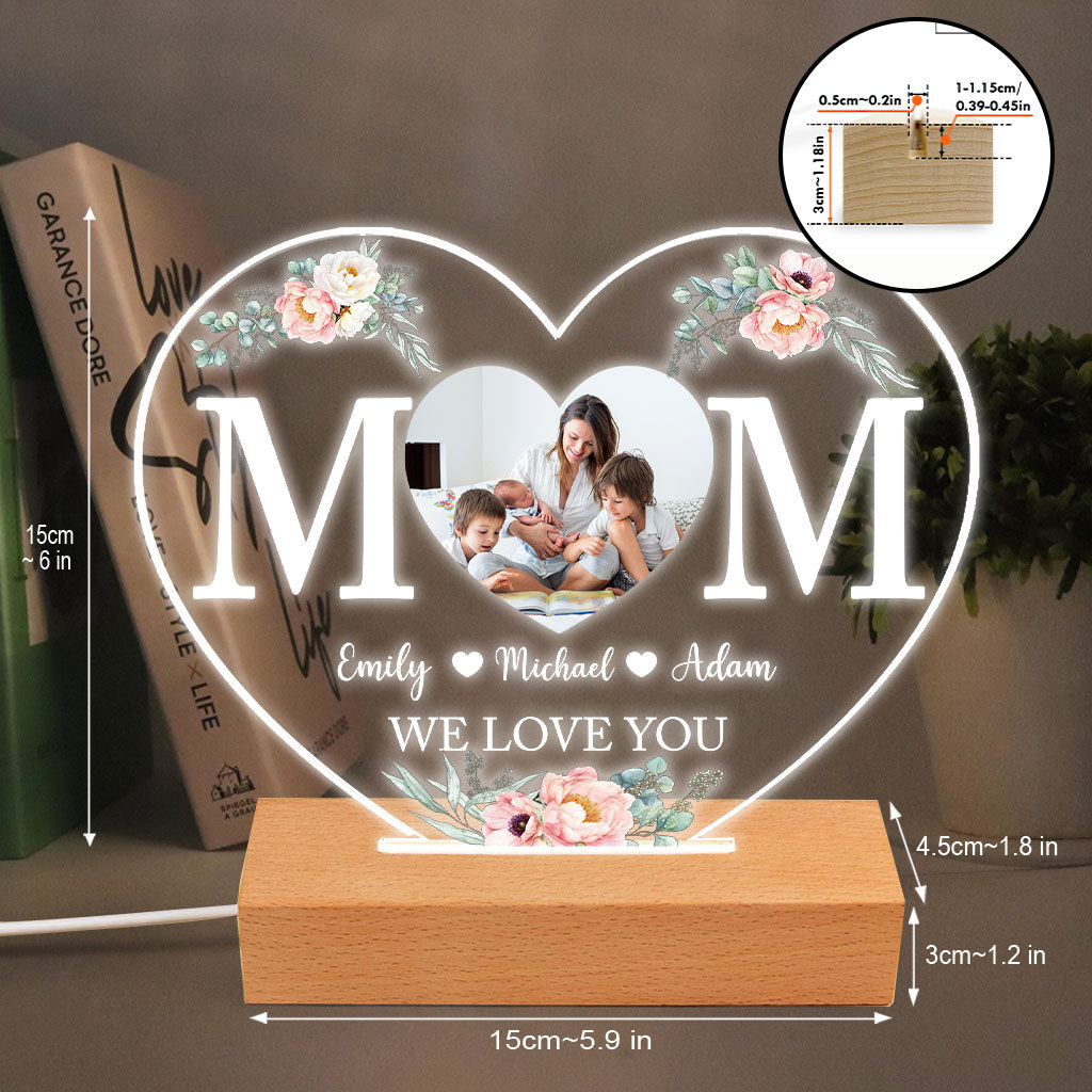 Mama – Personalisierte, mutterförmige Plakettenleuchte zum Muttertag