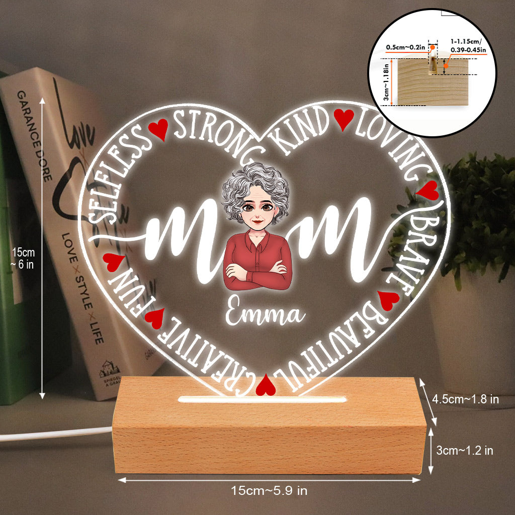 Mama – Personalisierte, mutterförmige Plakettenleuchte zum Muttertag