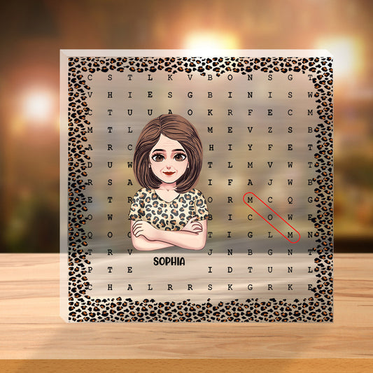 Mom Scrabble Puzzle - Personalized Mother's Day Mother Custom Shaped Acrylic Plaque