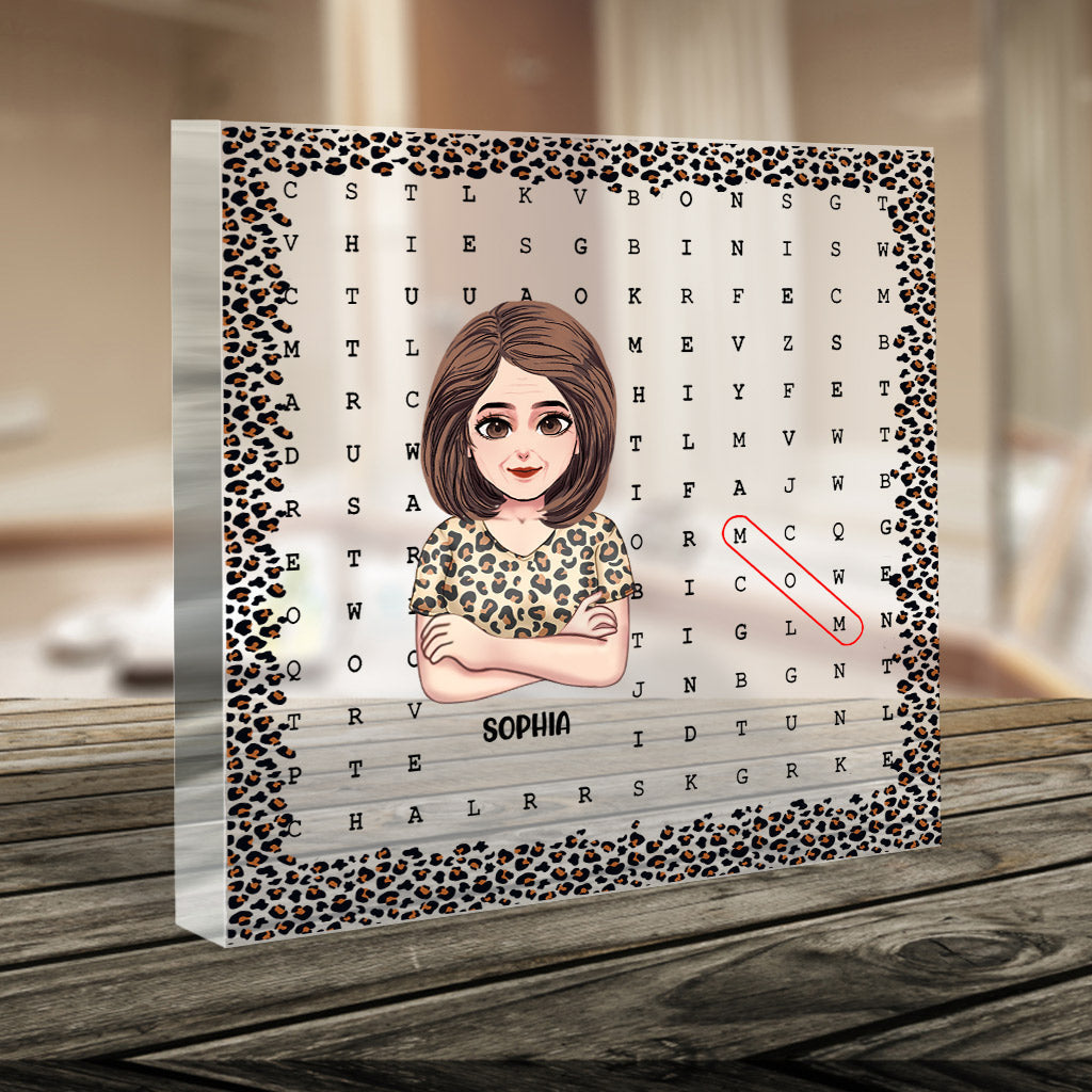 Mom Scrabble Puzzle - Personalized Mother's Day Mother Custom Shaped Acrylic Plaque