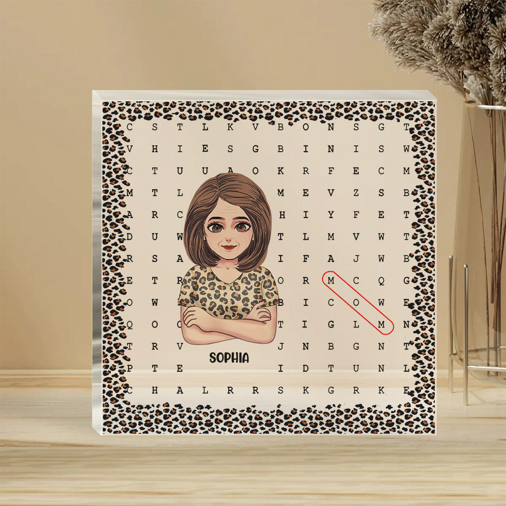 Mom Scrabble Puzzle - Personalized Mother's Day Mother Custom Shaped Acrylic Plaque