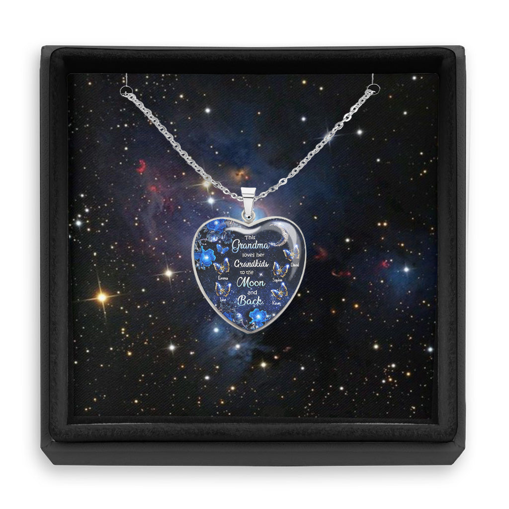 Bis zum Mond und zurück – Personalisierte Herzanhänger-Halskette zum Muttertag für Oma