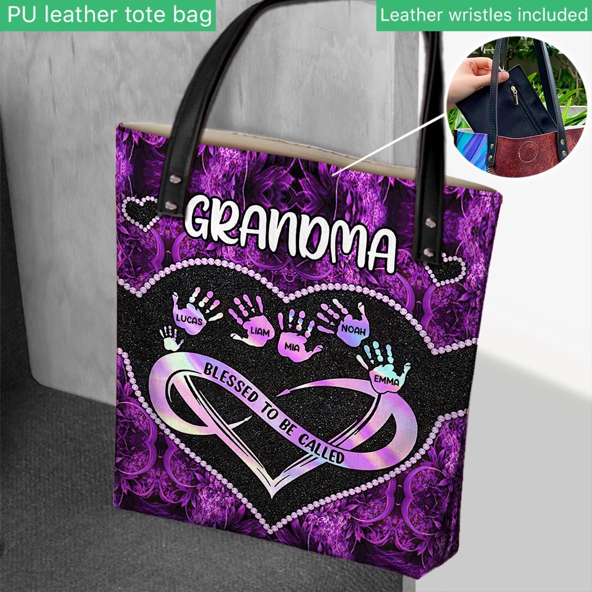 Gesegnet, Oma genannt zu werden – Personalisierte Muttertags-Tragetasche für Omas