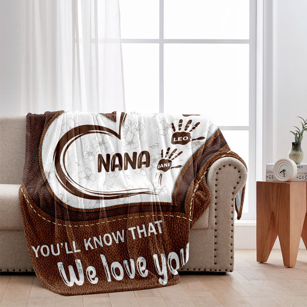 Whenever You Touch This Heart - Personalized Mother's Day Grandma Blanket