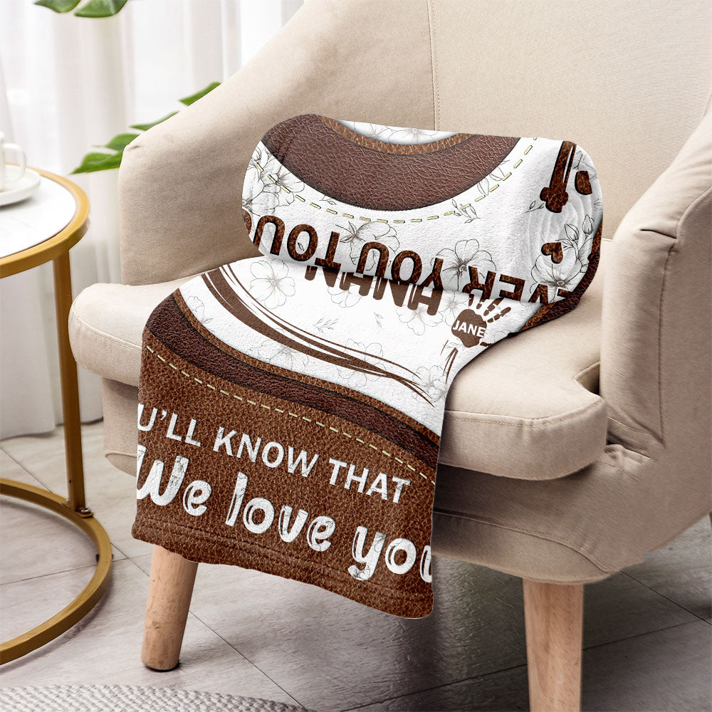 Whenever You Touch This Heart - Personalized Mother's Day Grandma Blanket