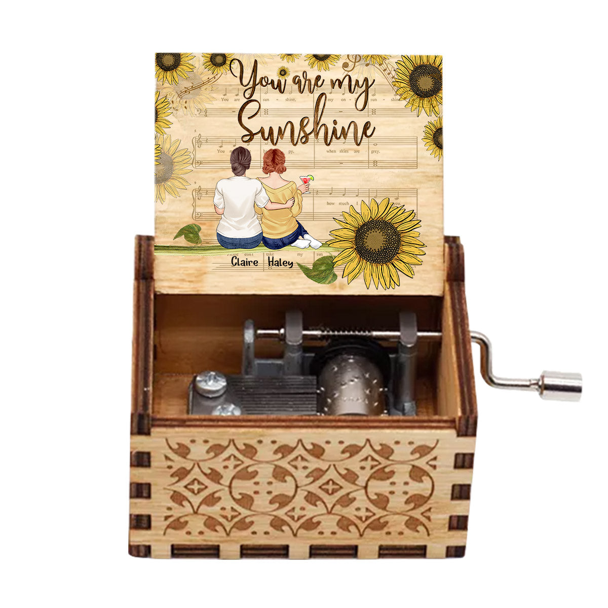 You Are My Sunshine - Personalized Mother's Day Mother Hand Crank Music Box