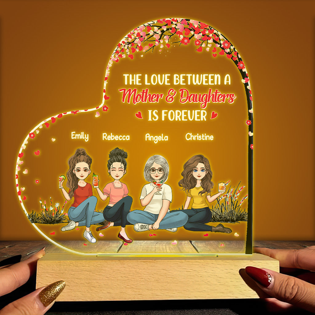 Die Liebe zwischen Mutter und Tochter/Sohn – Geschenk für Mama, Tochter, Sohn – Personalisierte, geformte Leuchtplatte