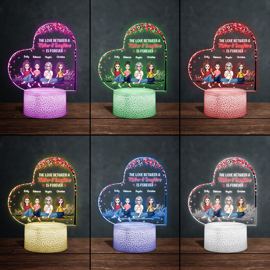 Die Liebe zwischen Mutter und Tochter/Sohn – Geschenk für Mama, Tochter, Sohn – Personalisierte, geformte Leuchtplatte