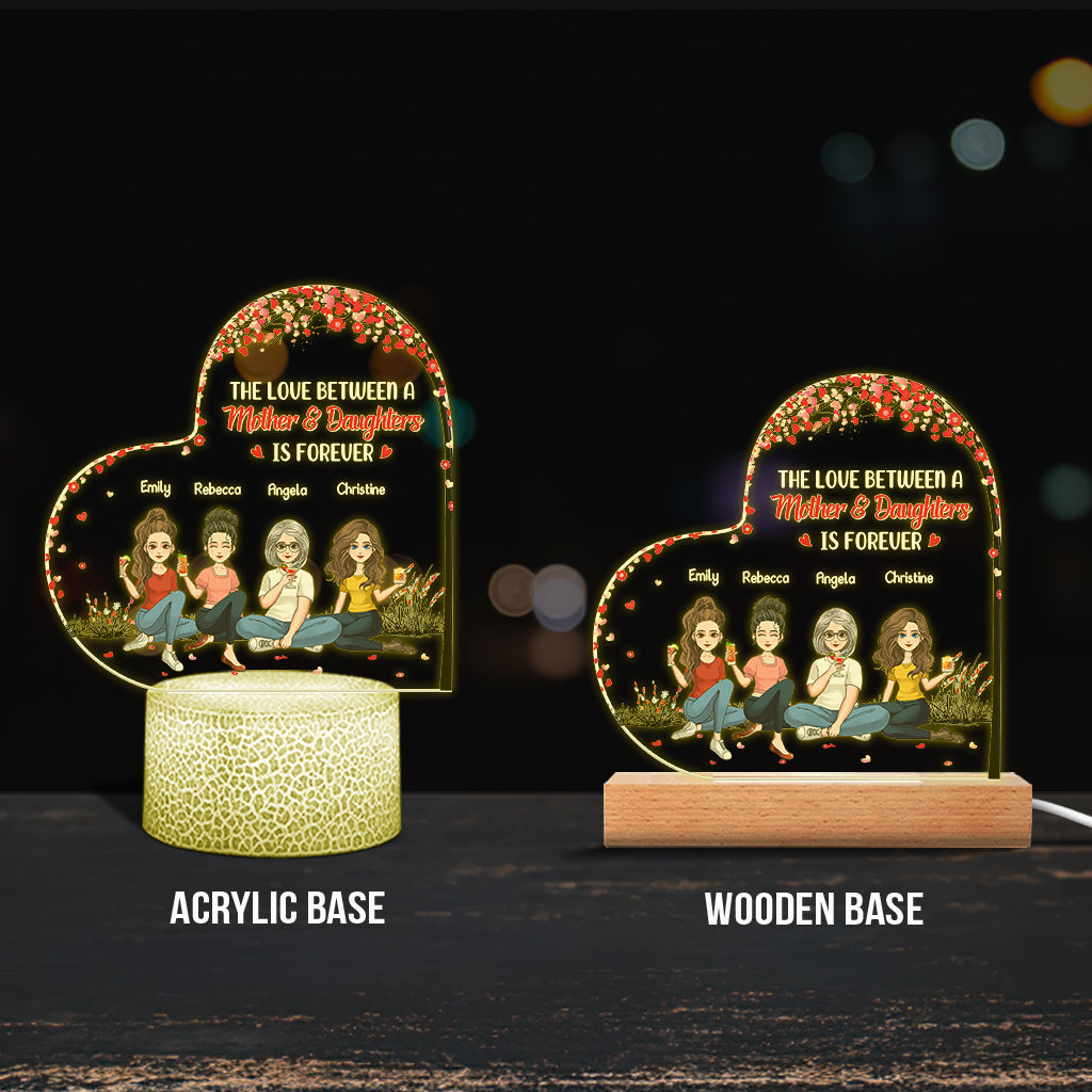 Die Liebe zwischen Mutter und Tochter/Sohn – Geschenk für Mama, Tochter, Sohn – Personalisierte, geformte Leuchtplatte