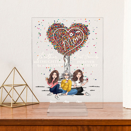 Beste Freundinnen für immer – Personalisierte transparente Acrylplakette zum Muttertag