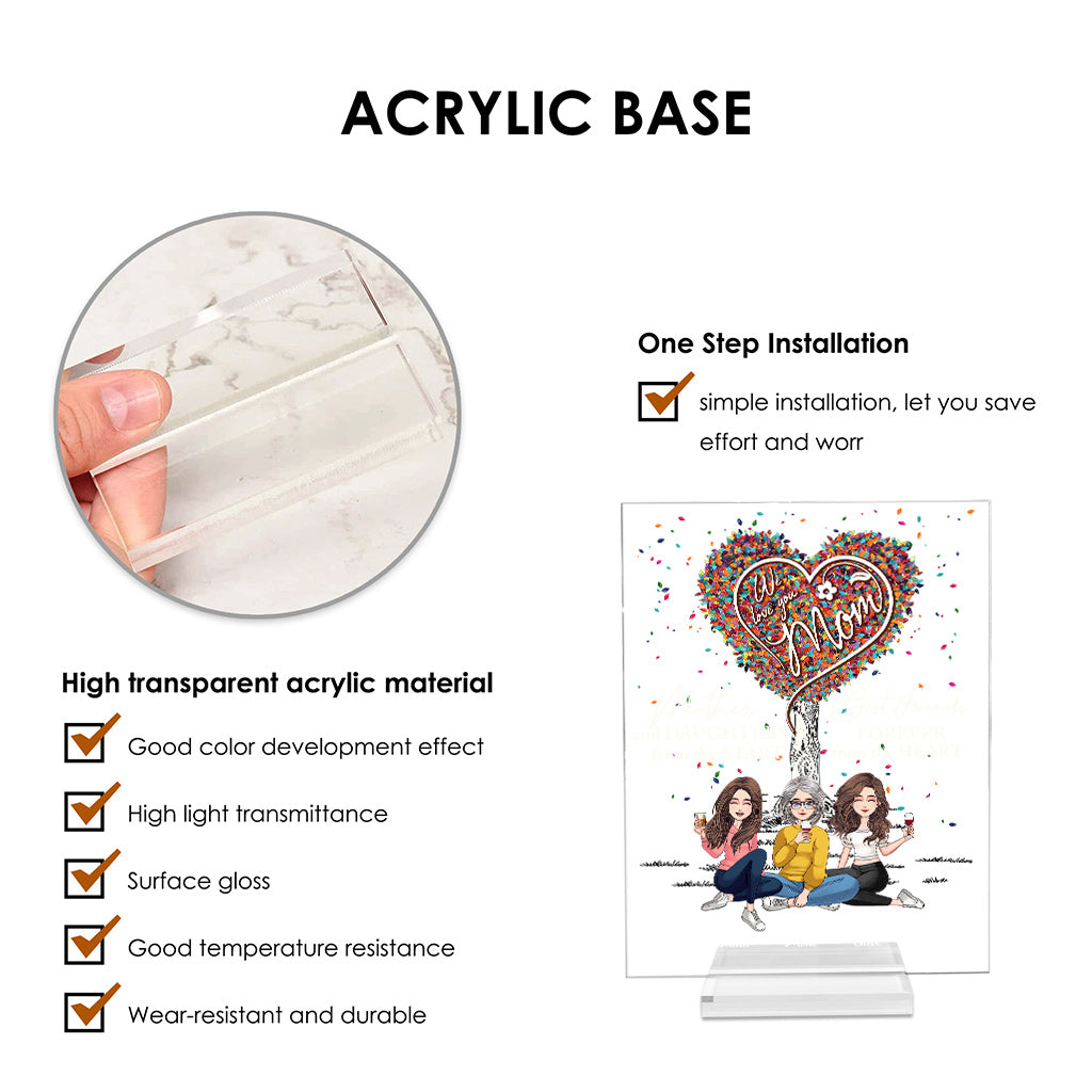 Beste Freundinnen für immer – Personalisierte transparente Acrylplakette zum Muttertag