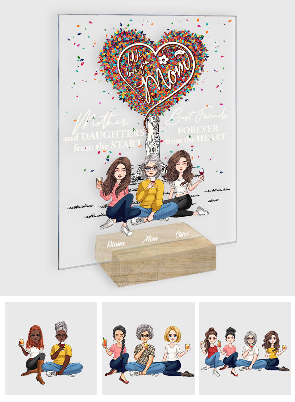 Beste Freundinnen für immer – Personalisierte transparente Acrylplakette zum Muttertag