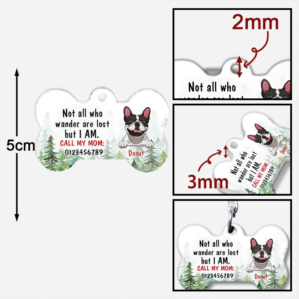 Nicht alle, die wandern, sind verloren – Personalisierter Hunde-Schlüsselanhänger