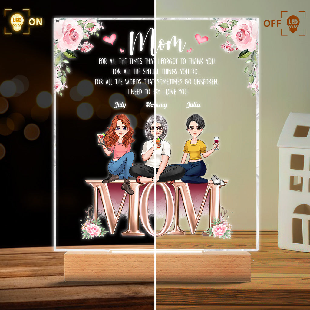 Wir müssen dir sagen, dass wir dich lieben, Mama – Personalisierte Muttertags-Leuchttafel in Mutterform