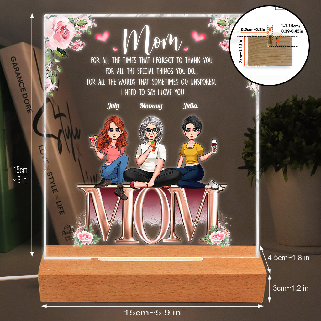 Wir müssen dir sagen, dass wir dich lieben, Mama – Personalisierte Muttertags-Leuchttafel in Mutterform