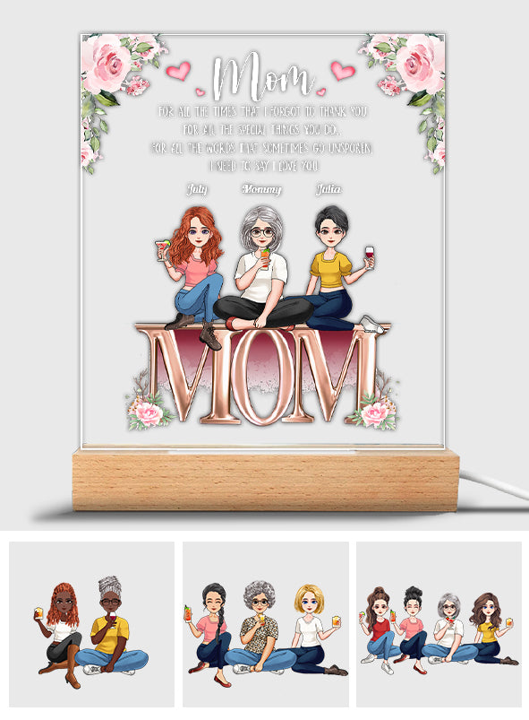 Wir müssen dir sagen, dass wir dich lieben, Mama – Personalisierte Muttertags-Leuchttafel in Mutterform