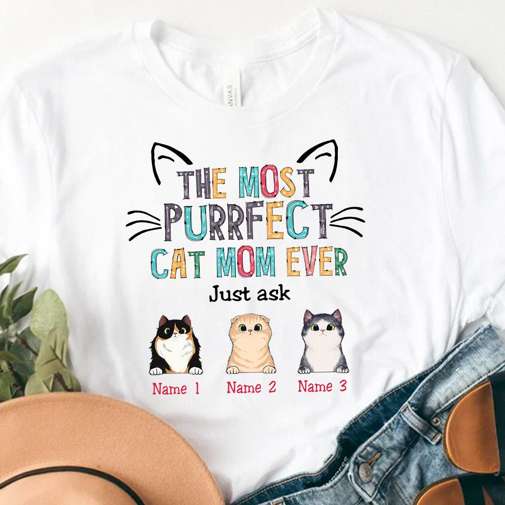 Die perfekte Katzenmama – personalisiertes Muttertags-T-Shirt und Hoodie mit Katzenmotiv