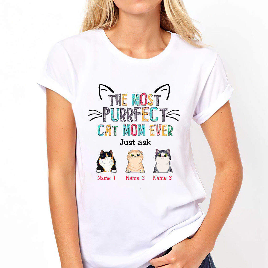 Die perfekte Katzenmama – personalisiertes Muttertags-T-Shirt und Hoodie mit Katzenmotiv