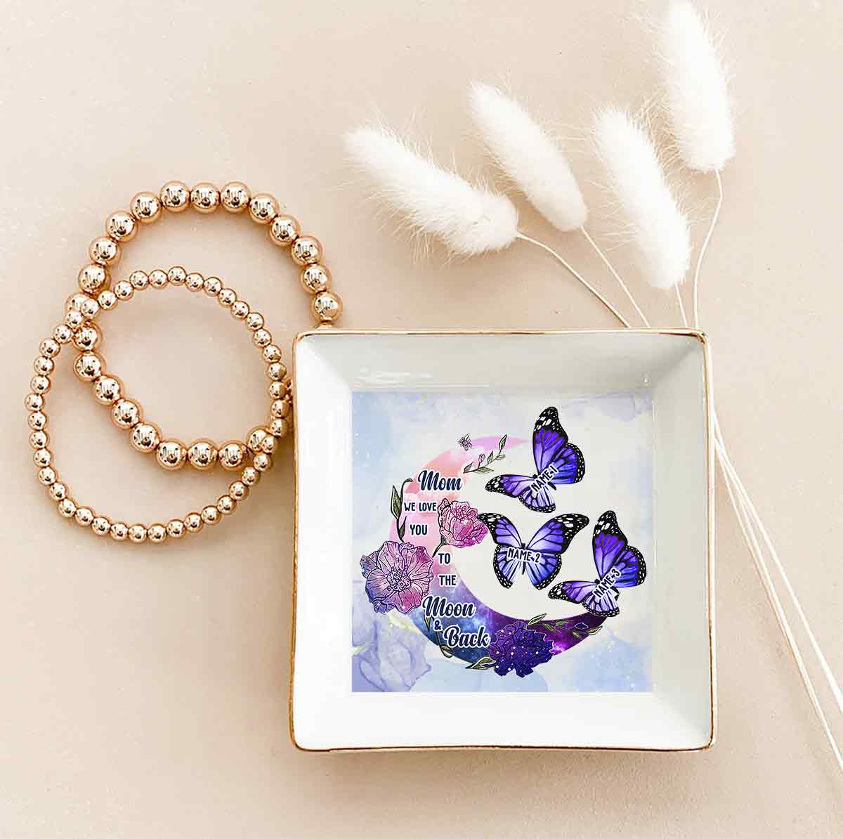 Ich liebe dich bis zum Mond und zurück – Personalisierte Schmuckschale zum Muttertag