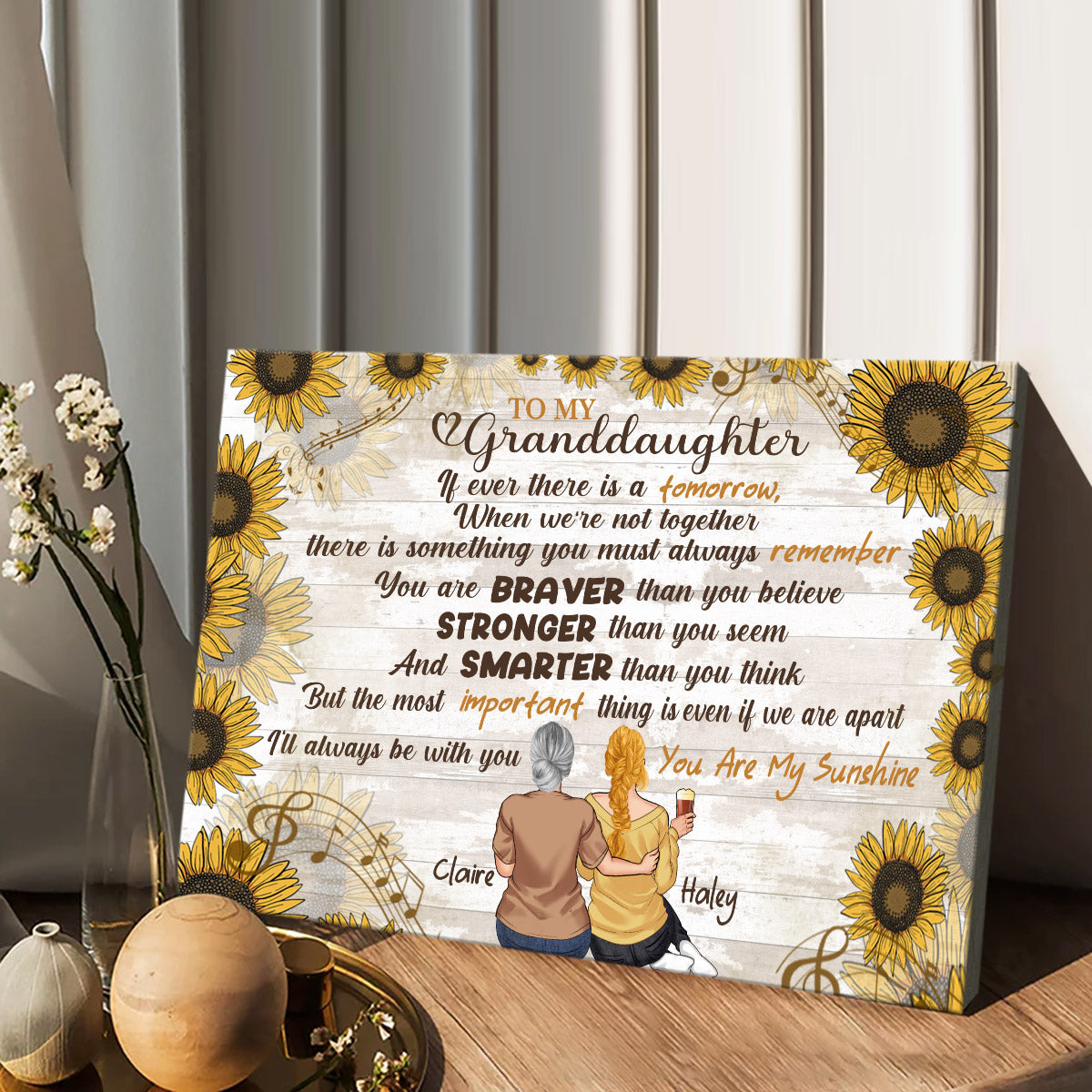 An meine Enkelin – Personalisierte Leinwand und Poster zum Muttertag für Oma