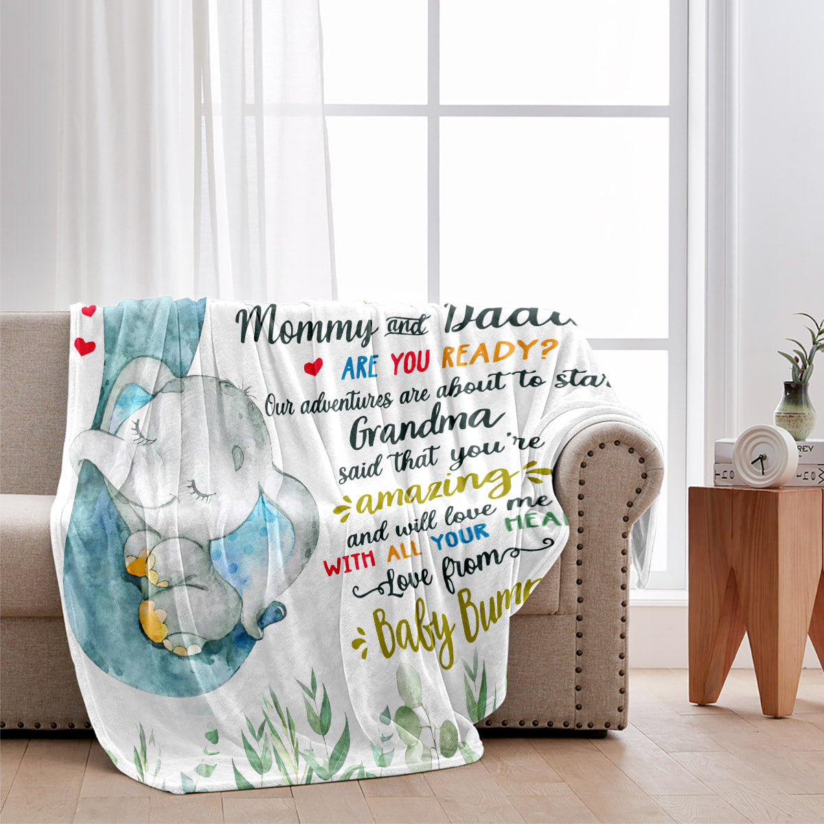 Liebe aus dem Babybauch – Personalisierte Muttertags-Decke für werdende Mütter