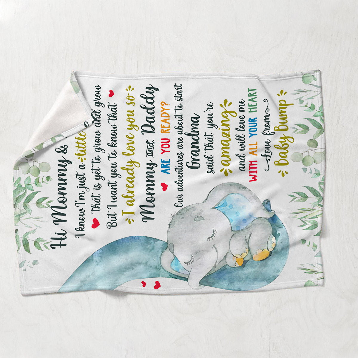 Liebe aus dem Babybauch – Personalisierte Muttertags-Decke für werdende Mütter