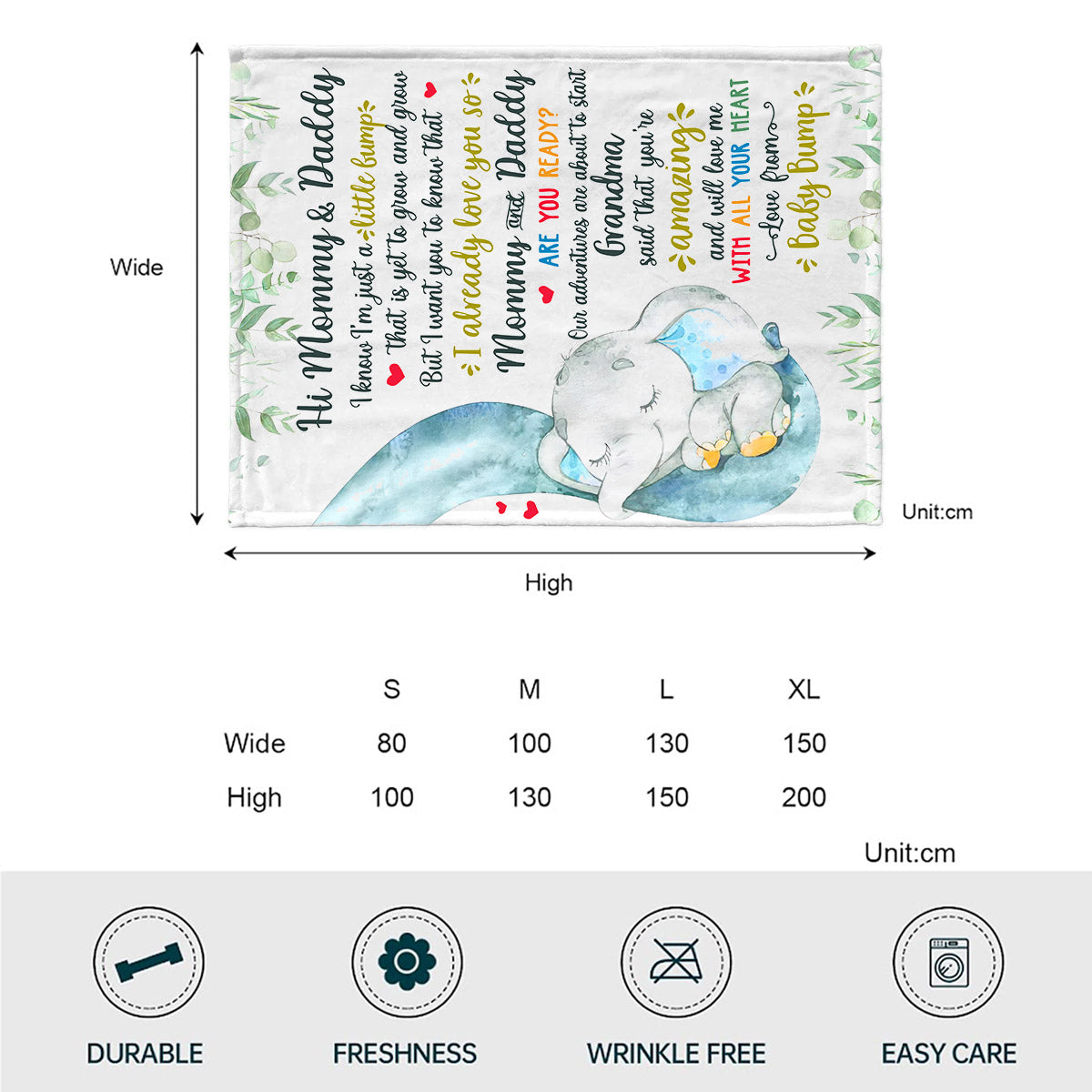 Liebe aus dem Babybauch – Personalisierte Muttertags-Decke für werdende Mütter