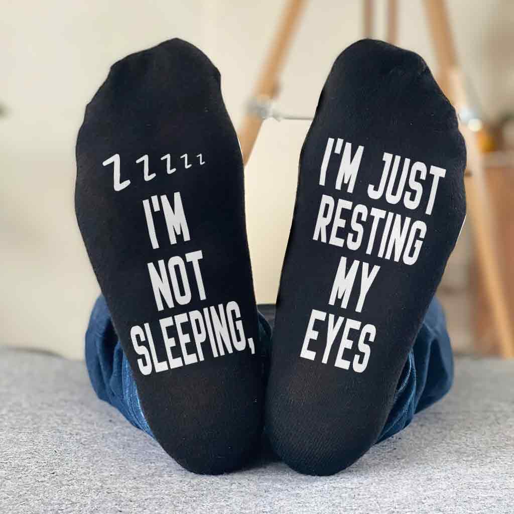 Ich schlafe nicht – personalisierte Socken für Väter