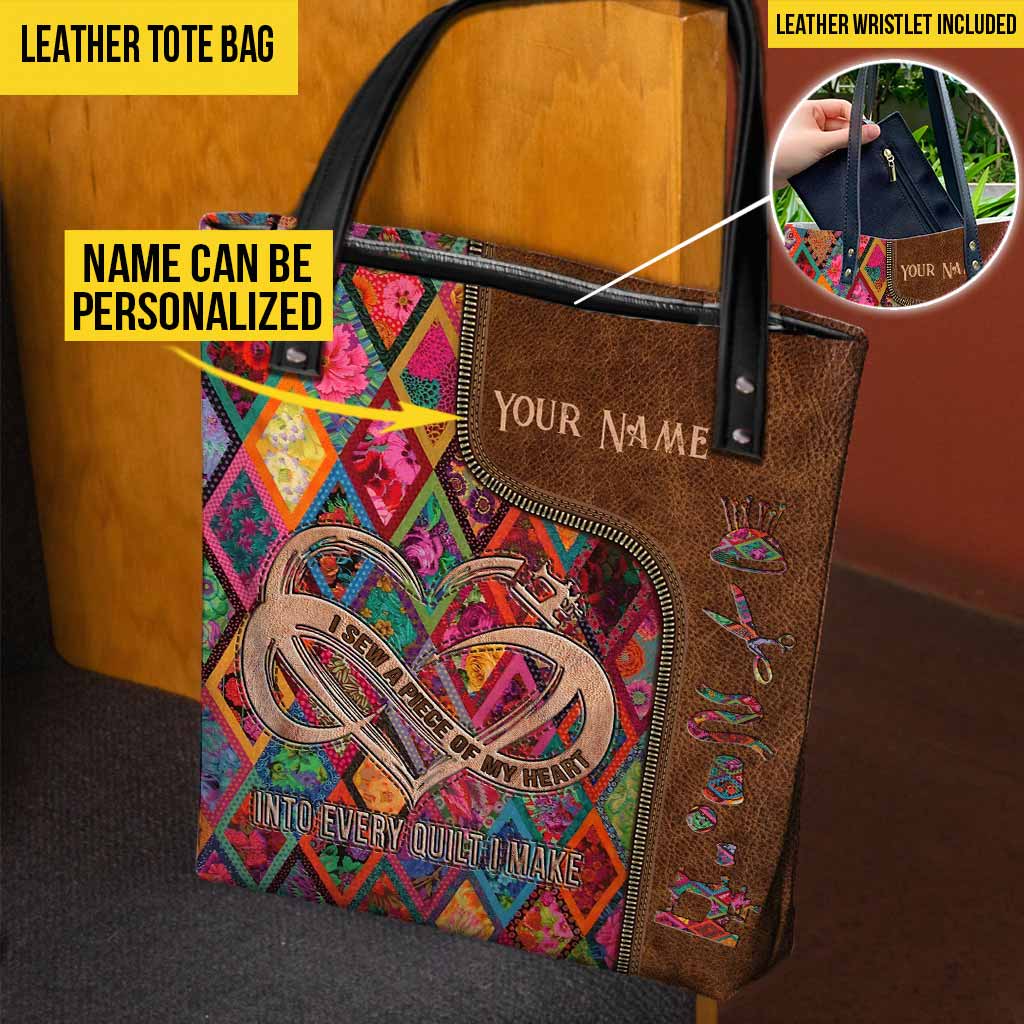 Personalisierte Tragetasche „Ich nähe ein Stück meines Herzens“