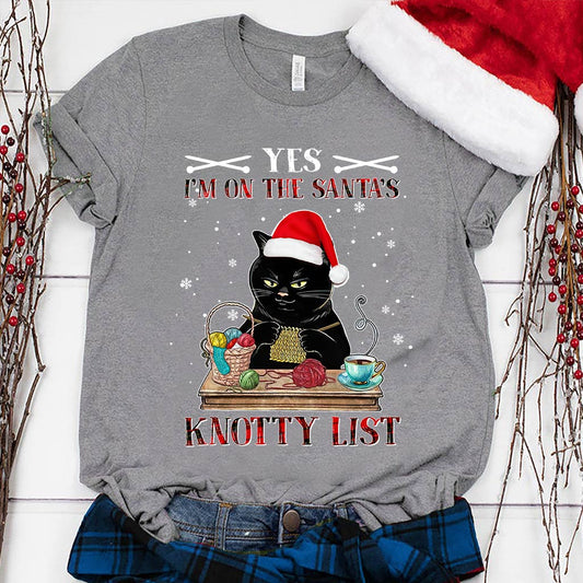 Ja, ich stehe auf der kniffligen Strickliste des Weihnachtsmanns – T-Shirt und Hoodie