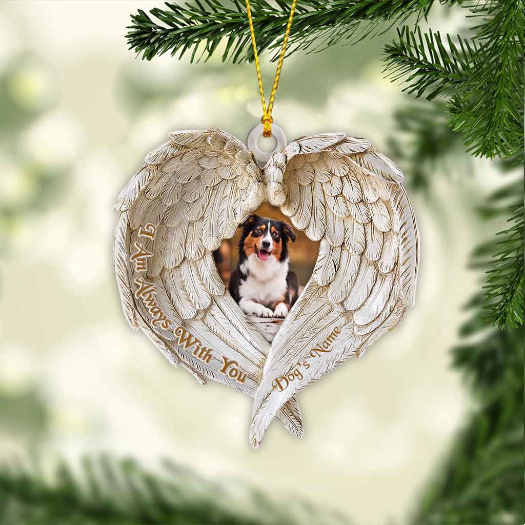 Ich bin immer bei dir – Personalisierter Weihnachtsschmuck in Hundeform (beidseitig bedruckt)