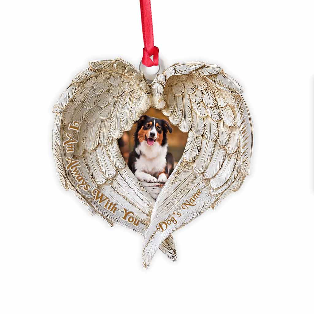 Ich bin immer bei dir – Personalisierter Weihnachtsschmuck in Hundeform (beidseitig bedruckt)