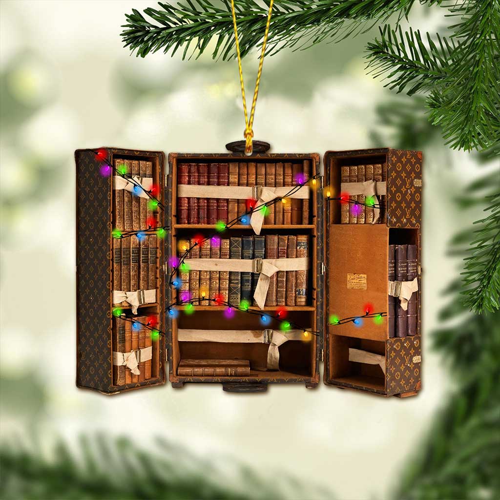 Mein Gepäck ist voll von - Weihnachtsbuch-Ornament (beidseitig bedruckt)