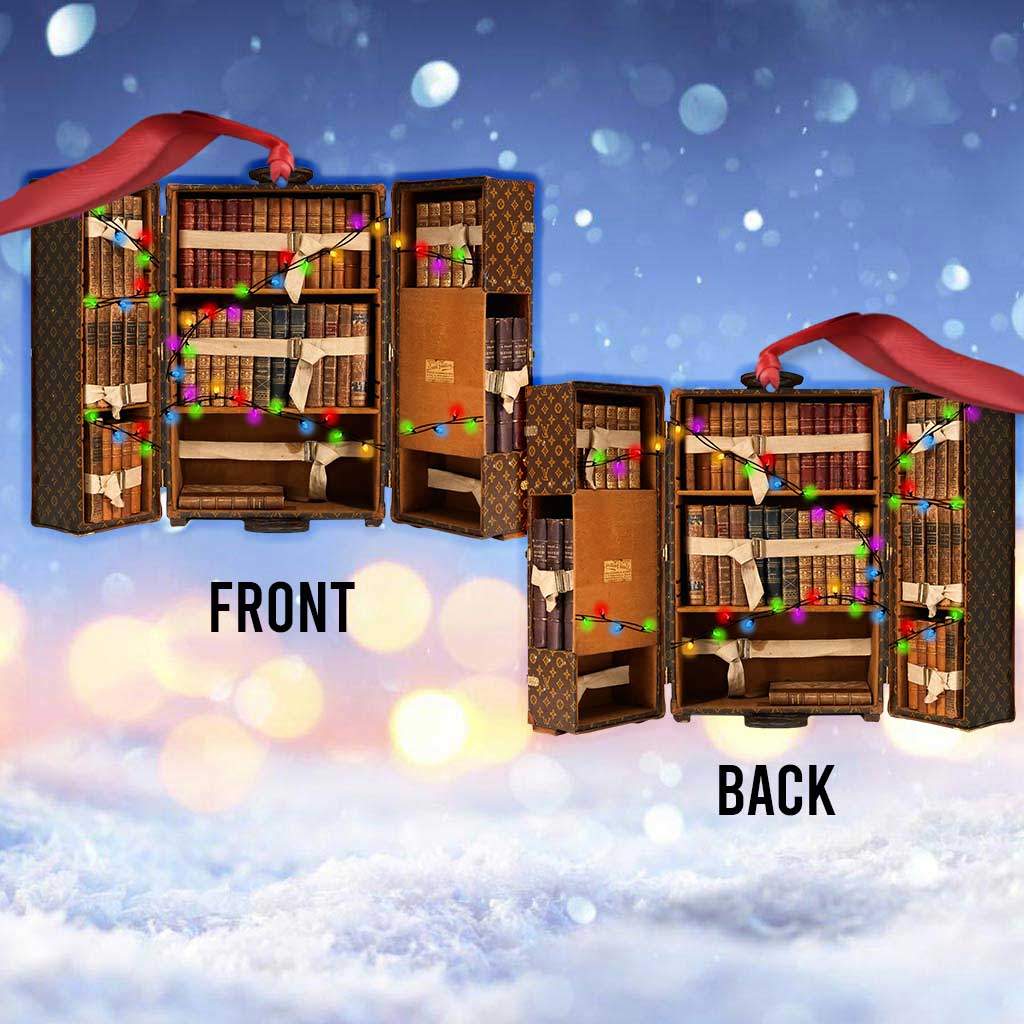 Mein Gepäck ist voll von - Weihnachtsbuch-Ornament (beidseitig bedruckt)