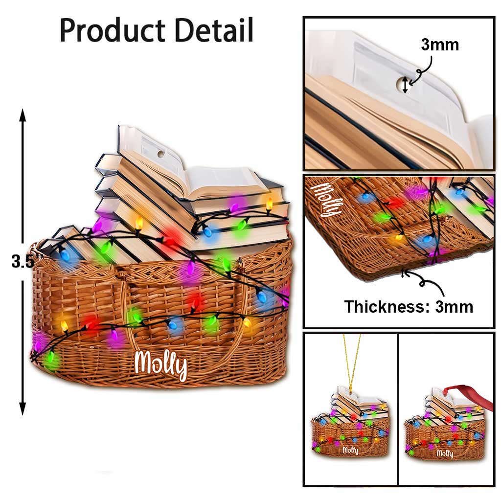 Mein Picknick sieht so aus – personalisierter Weihnachtsschmuck in Buchform (beidseitig bedruckt)