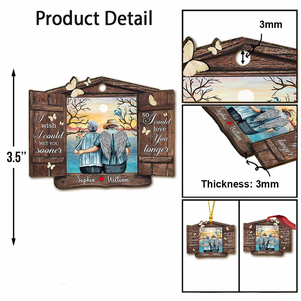 Wish You Were Here - Personalized Christmas Couple Ornament (Printed On Both Sides)