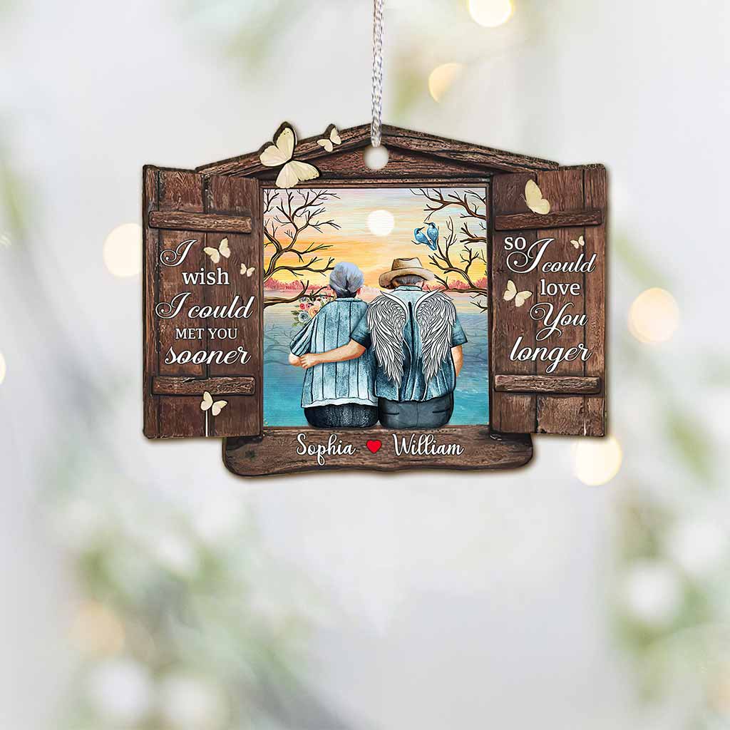 Wish You Were Here - Personalized Christmas Couple Ornament (Printed On Both Sides)